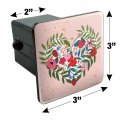 Flower Heart Love Valentines Day Tow Trailer Hitch Cover Plug Insert