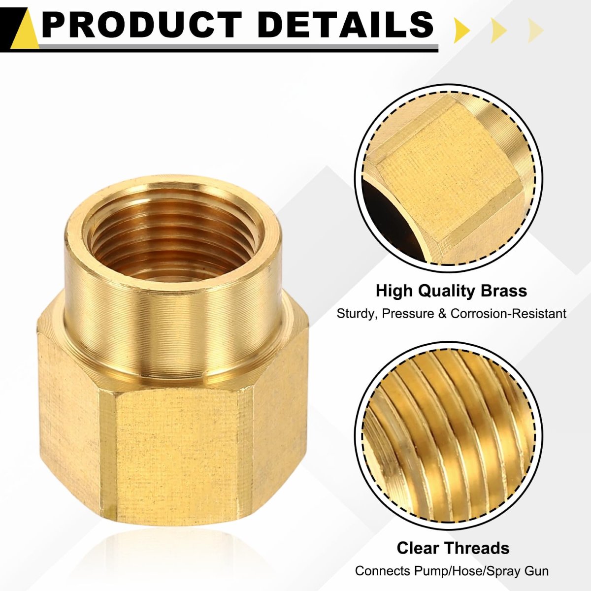 2pcs Pressure Washer Adapter M18 Female To M22 Quick Connect Fittings Brass Swivel With Sealant Tape For Power Washers Hose
