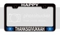 Happy Thanksgivukkah Jewish Israel Black Metal License Plate Frame Tag Holder T66 