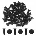 Uxcell 50pcs Plastic Rivets Fastener Bumper Push Screw Pin Clips 8 X 8mm Hole Black
