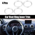 4 Pcs Silver Tone Air Conditioner Vent Ring Inner Trim Aluminum Alloy Decoration Cover For Audi A3 S3 Q2l 2013-2021