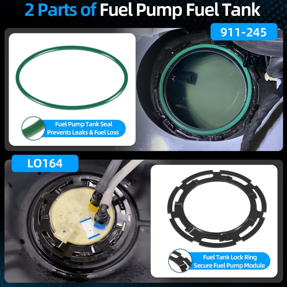 Fuel Pump Tank Seal Lock Ring Tool Kit For Gm Chevy Ford Chrysler Dodge Jeep And More A 911-245 O-ring Lo164 6599 Wrench