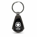 Ipick Image For Jeep Willys Star Logo Black Dome Dark Gunmetal Metal Teardrop Key Chain Keychain Official Licensed