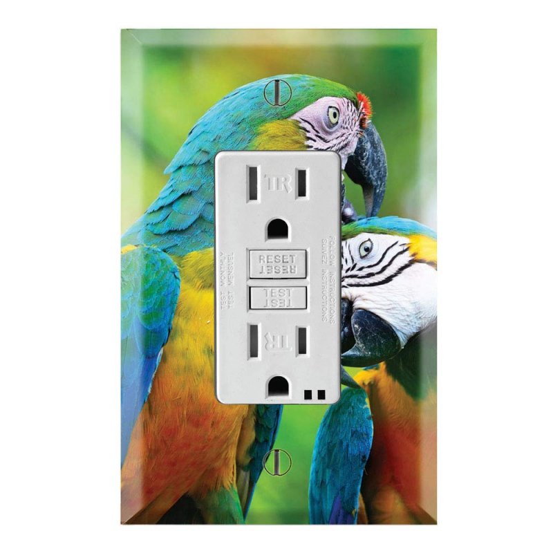 Graphics Wallplates Exotic Pet Bird Macaw Parrots Single Rocker Gfci Wall Plate Cover
