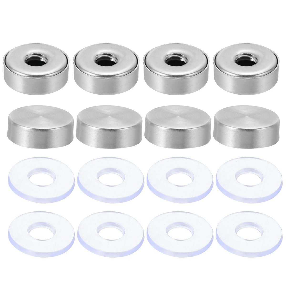 8 Pcs Standoff Screw Caps 0 63 Dia Stainless Steel Nail Accessory Glass With Rubber Gaskets For Acrylic Frame Advertising Board