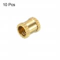 Uxcell Knurled Insert Nuts 10pcs M3 X 5mm Length 4mm Od Female Thread Brass Threaded Embedment Nut For 3d Printer