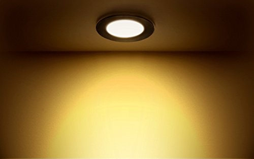 Dream Lighting 12volt LED Interior Downlights Pack of 6 White Shell Under Cabinet Lighting for RV Caravan Campervan Boat Ceiling Lighting Fixture-Warm White 