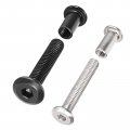 Uxcell Screw Post Male M6x30mm Silver Tone And Black Binding Bolts Carbon Steel Total 20 Sets