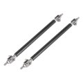 2pcs 9 -11 Car Adjustable Front Bumper Lip Splitter Strut Tie Rod Bar Black Carbon Fiber Pattern 