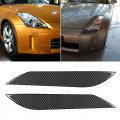 Kimiss Pair Of Carbon Fiber Headlight Eyebrow Eyelid Trim Fits For 350z 2003-2009