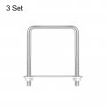 Uxcell Square U-bolts 3 Sets 77mm 03 Inner Width 110mm Length M8 304 Stainless Steel U Clamp Bolt With Nuts And Plates For Boat