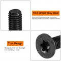 Uxcell M4-0 7x12mm Flat Head Torx Anti Theft Machine Screws 20pcs 10 9 Grade Alloy Steel Drive Countersunk Full Thread Black