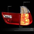 Auto Dynasty Compatible With Bmw E53 X5 Pair Chrome Housing Red Rear Tail Brake Corner Signal Light
