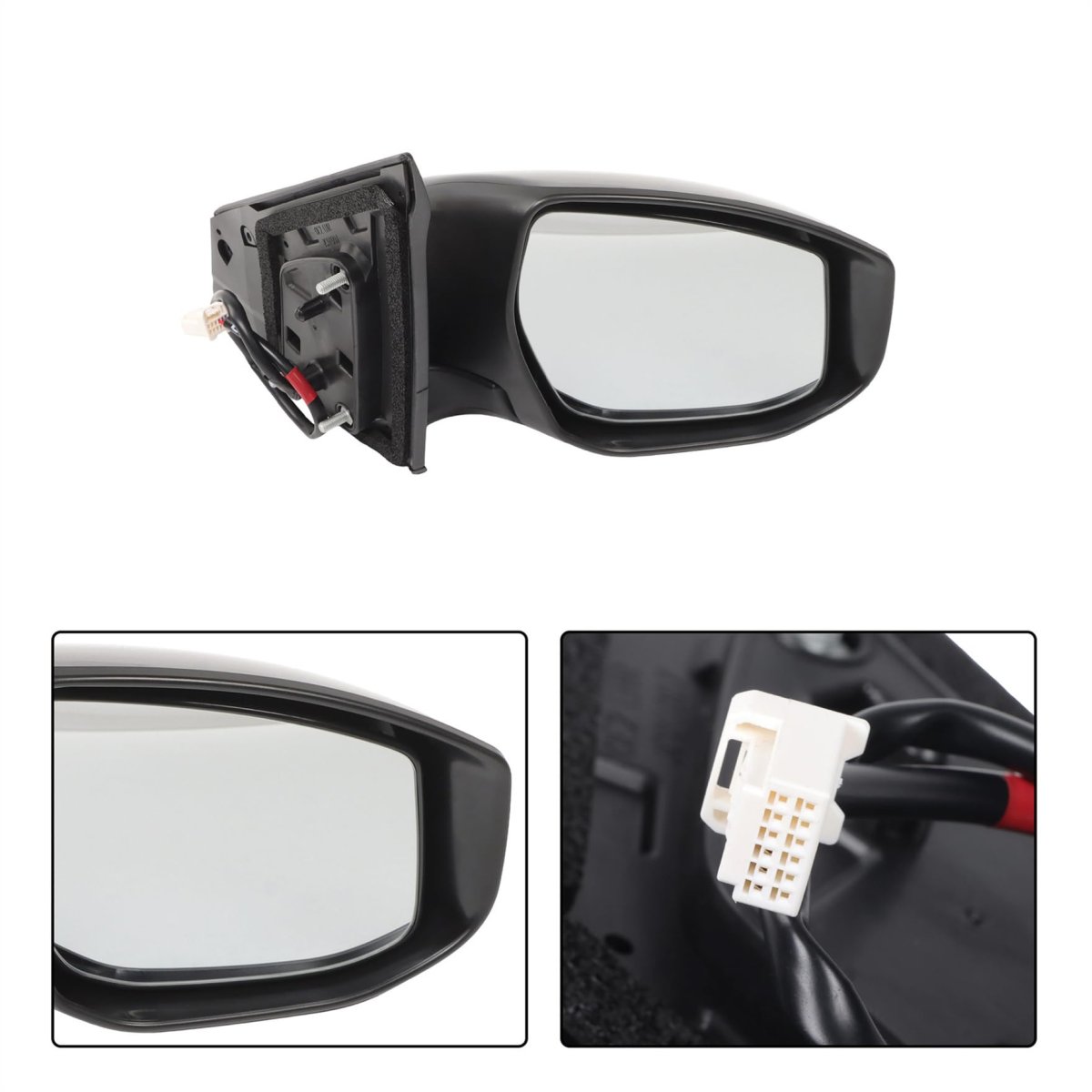 Power Rearview Mirror Replacement For Sentra 2013 2019 Right Side 3 Pin Connector Ni1321238 Black Painted Finish