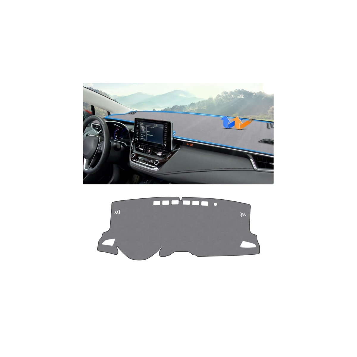 Gray Dashboard Cover Mat For Toyota Corolla 2019 2020 2021 2022 2023 2024 2025 2026 Lhd Polyester Dash Sunshade Glare Uv Rays