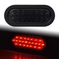 Astra Depot 12pcs 6 Oval Oblong 24-led Smoke Lens Red Tail Brake Light Grommet Plug Truck Trailer Rv