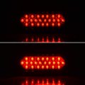 Astra Depot 12pcs 6 Oval Oblong 24-led Smoke Lens Red Tail Brake Light Grommet Plug Truck Trailer Rv