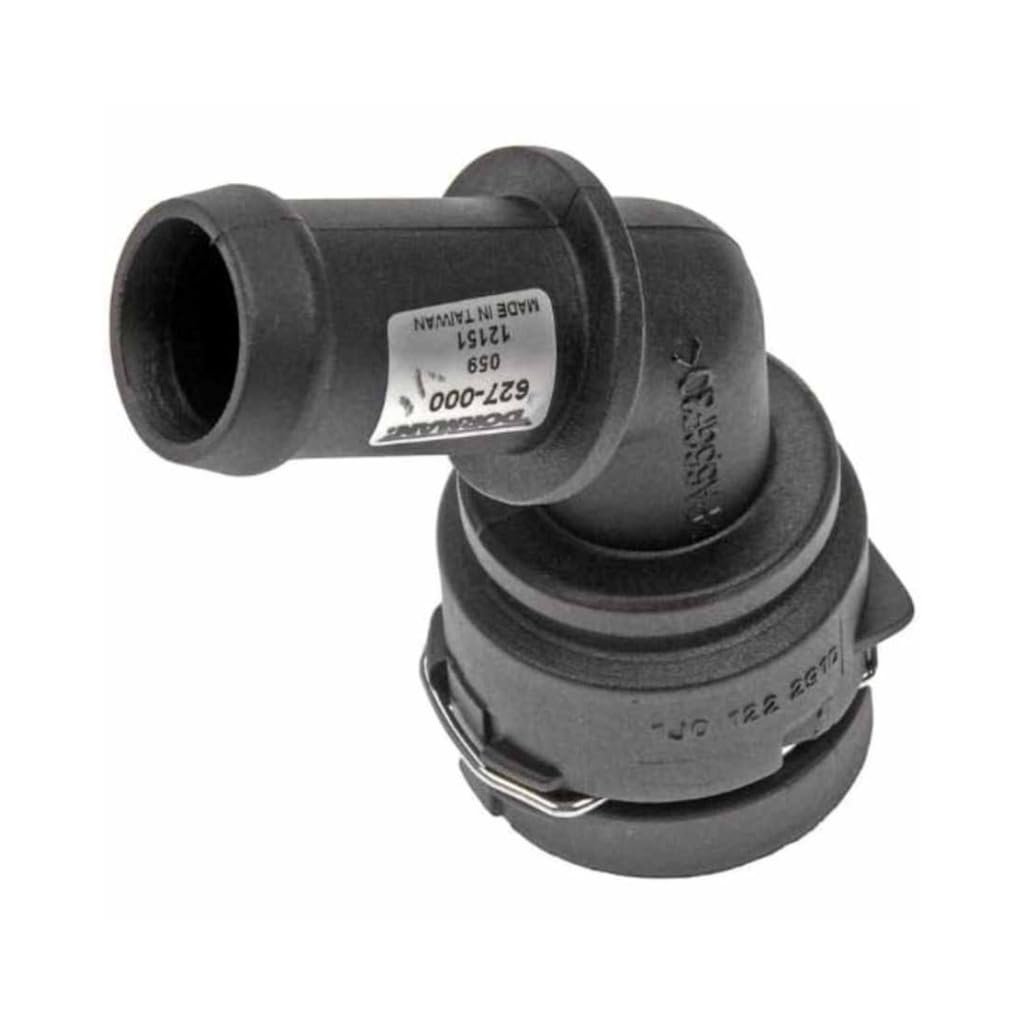 Coolant Hose Connector For Volkswagen Cc 2009 To 2017 Plastic Black Barb And Quick Disconnect Fitting 45 Degrees Angle