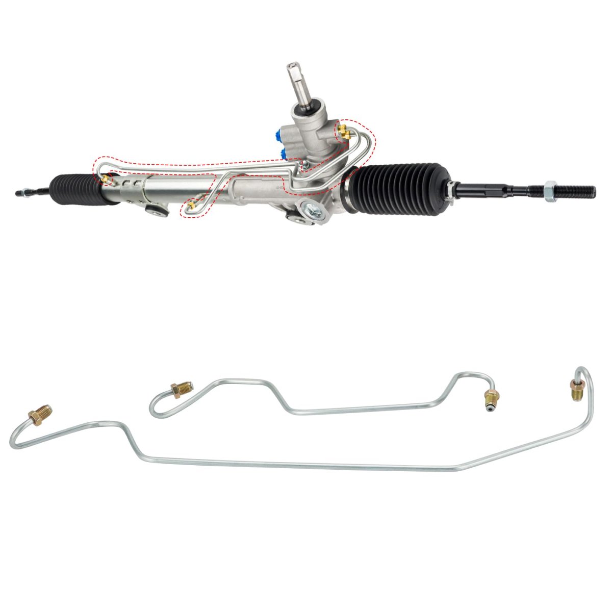 Rack And Pinion Transfer Line Hard Hydraulic Lines For Dodge Dakota 2005-2010 Mitsubishi Raider 2006-2009