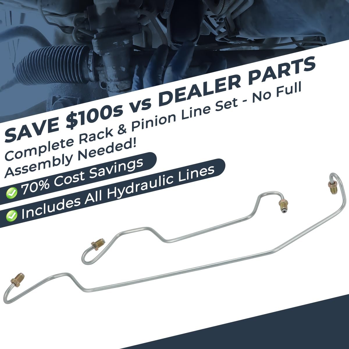 Rack And Pinion Transfer Line Hard Hydraulic Lines For Dodge Dakota 2005-2010 Mitsubishi Raider 2006-2009