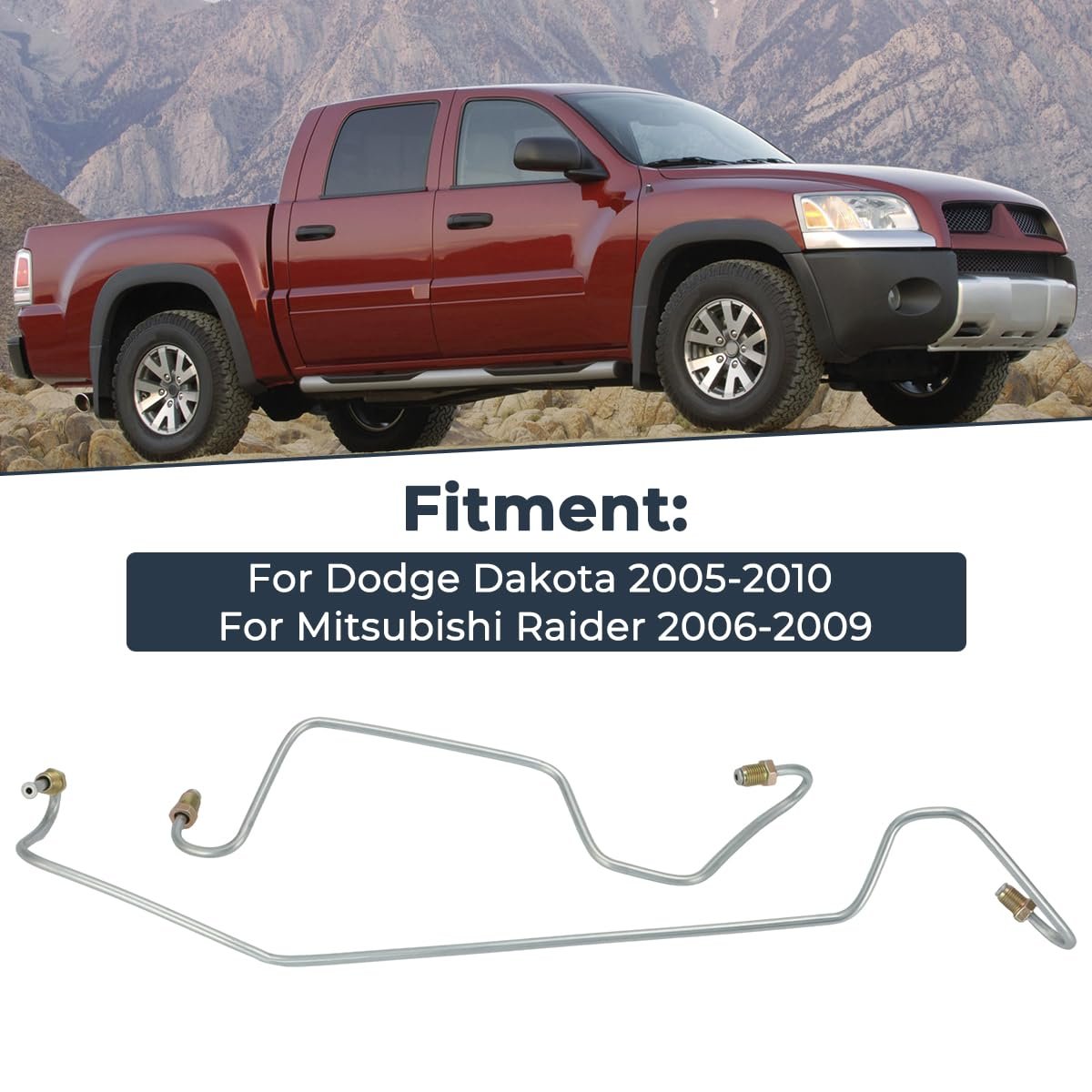 Rack And Pinion Transfer Line Hard Hydraulic Lines For Dodge Dakota 2005-2010 Mitsubishi Raider 2006-2009