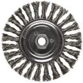 Weiler 08106 Dualife 5 8 -11 Arbor 0 023 Wire Size 6 Diameter 1 2 Face Width Steel Bristles Standard Twist Knot Wheel Brush 