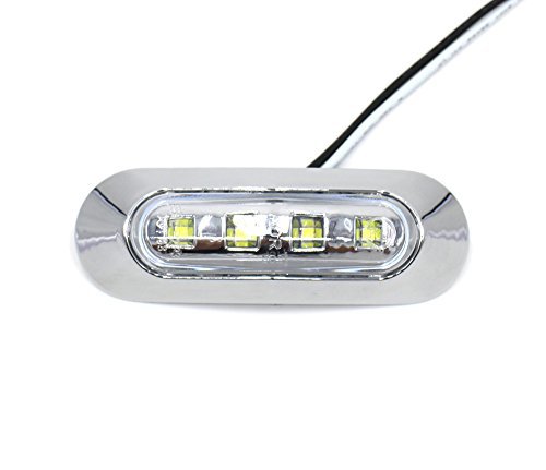 Tmh 10 Pcs 3 6 Inch Submersible 4 Led Clear Lens Red Amber Side Marker 5 10-30v Dc Truck Trailer Lights Rear Light Boat Cab Rv