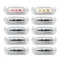 Tmh 10 Pcs 3 6 Inch Submersible 4 Led Clear Lens Red Amber Side Marker 5 10-30v Dc Truck Trailer Lights Rear Light Boat Cab Rv 
