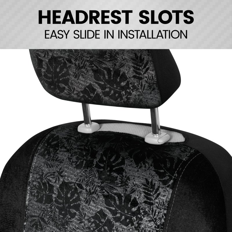 Bdk Black Maui Car Seat Covers For Fronts 2 Pack A Tropical Pattern Seat Cover Set With Matching Headrest Sideless Design Easy