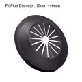 Uxcell Pipe Cover Decoration 15mm-40mm Pp Plastic Escutcheon Water Drain Line Black 12pcs