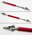 Universal Adjustable Extendable Front Bumper Lip Splitter Support Strut Rod Tie Bars- A Pair Red