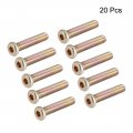 Uxcell M8x40mm Furniture Screw Hex Socket Machine Screws Zinc Plated Fasteners Bolts Full Thread Carbon Steel 20pcs