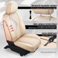 Touring Series Full Set Automotive Seat Interior Covers Universal For Most Car Suv Truck Airbag Compatible Beige Leather