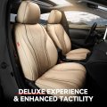 Touring Series Full Set Automotive Seat Interior Covers Universal For Most Car Suv Truck Airbag Compatible Beige Leather