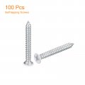 Uxcell St3 5x30mm White Screws Self Tapping 100pcs Flat Head Phillips Wood For Woodworking