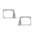 Headlight Bezels For Ford E 150 250 Econoline 1997 2002 Driver And Passenger Side Pair Silver Sealed Beam Type F7uz13052aaa 