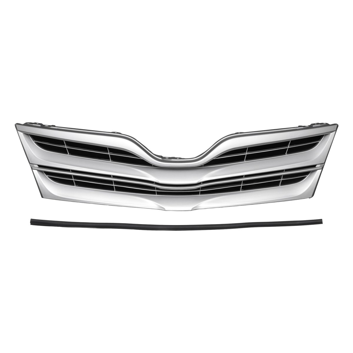 Front Upper Hood Bumper Grille Grill For Toyota Venza 2013 2015 Le Limited Xle Chrome Silver Tone And Black Abs Plastic Part
