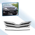 Front Upper Hood Bumper Grille Grill For Toyota Venza 2013 2015 Le Limited Xle Chrome Silver Tone And Black Abs Plastic Part