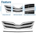 Front Upper Hood Bumper Grille Grill For Toyota Venza 2013 2015 Le Limited Xle Chrome Silver Tone And Black Abs Plastic Part