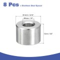 8pcs 304 Stainless Steel Spacer 6mm Id X 14mm Od Mm Length 24 0 55 0 39 Inch Screw Standoff Bushing Plain Finish Unthreaded
