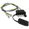 5 Way Flat Trailer Wiring Harness Plug 22 Inch Wire Lead End Great Conductivity And Stability With Dust Cover 