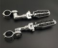 Hk Group Motorcycle Chrome Short Angled Adjustable Highway Peg Mounting Kit With Footpeg Foot Rest For V-star Roadstar Suzuki