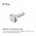 Uxcell T-slot Bolts 5pcs M6x25mm Slot Drop-in Stud Sliding 304 Stainless Steel Shape Screws For T Track