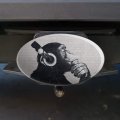 Headphone Chimp Monkey Wall Oval Tow Trailer Hitch Cover Plug Insert