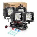 Nilight 4pcs 3inch 42w Led Pods Cubes Upgraded Spot Flood Combo Beam Square Driving Light Backup Reverse Grill Mount With 
