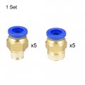 Uxcell Pneumatic Air Hose Tubing Pu Compressor Tube 5mm 3 16 Idx8mm 5 Odx10m 32 8ft Pipe Blue With Threaded Connect Kits