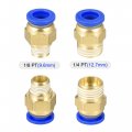 Uxcell Pneumatic Air Hose Tubing Pu Compressor Tube 5mm 3 16 Idx8mm 5 Odx10m 32 8ft Pipe Blue With Threaded Connect Kits