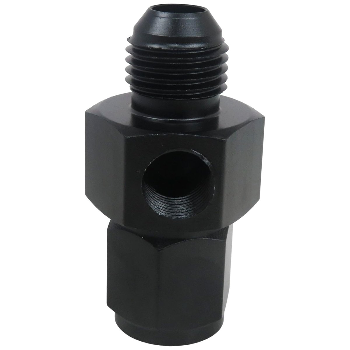 6an Fuel Pressure Gauge Adapter Fitting With 1 8 Npt Port 37a Flare 60a Taper Seal Black