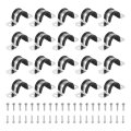 20pcs 22mm 7 8 Cable Clamp 2 Hole 304 Stainless Steel Rubber Coated Cushion Insulated Clamps U Holder Pipe Strap With 