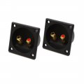 Uxcell 2pcs 2 Way Black Car Binding Post Speaker Box Terminal Cup Plate Connector Board